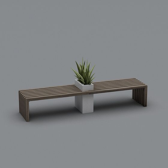 Urban Bench 3D model for Modern Design