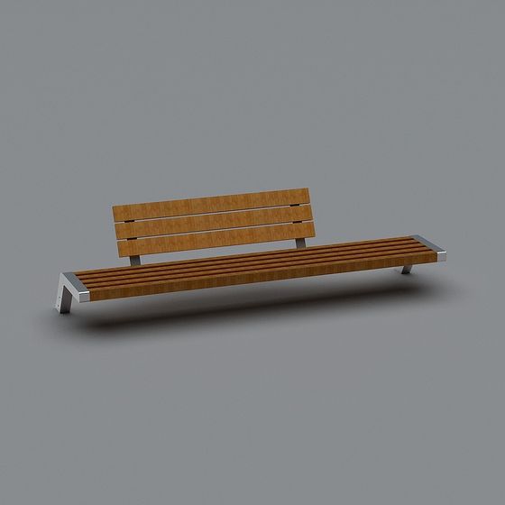 Low-Polygon Park Bench 3D Model