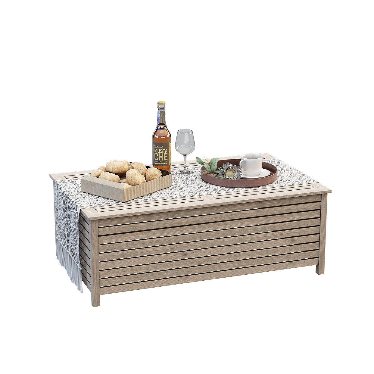 Simple Storage Chest 3D Model – Scandinavian Wood Texture