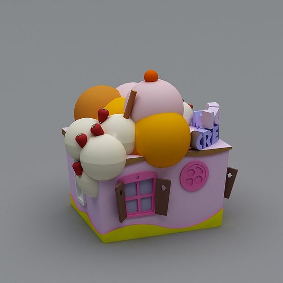 Whimsical Candy World Dessert House 3D model