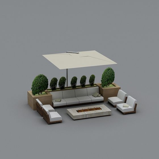 Outdoor Lounge Retreat 3D Model