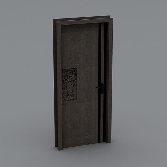 Stylish 3D Wooden Door Model