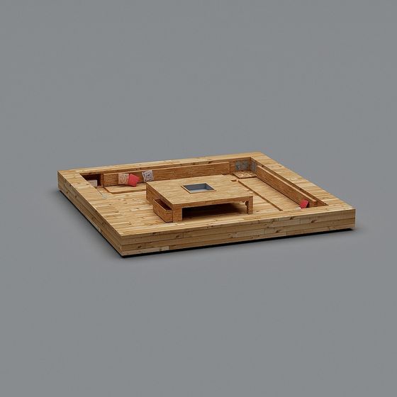 Low Polygon Wooden 3D Model with Cozy Texture