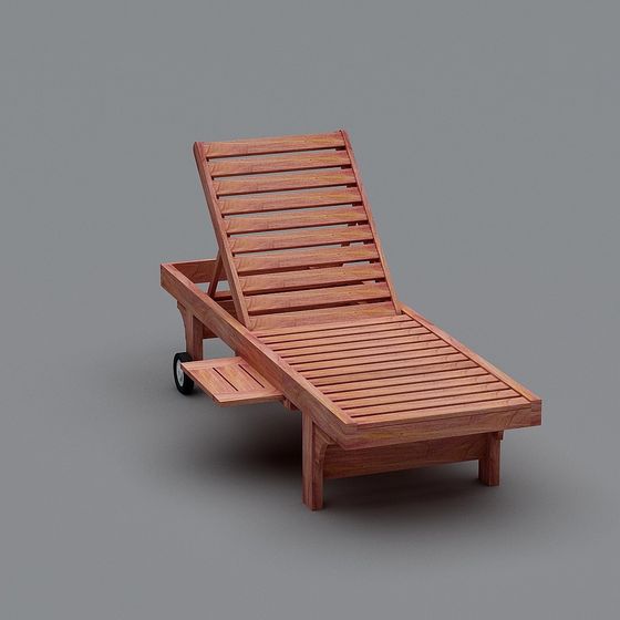 Stylized Low-Polygon Beach Lounge Chair 3D model