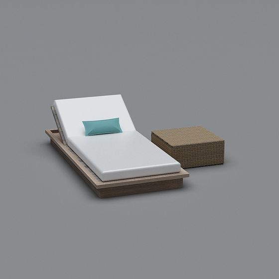 Sunny Lounge Chair and Woven Stool 3D model