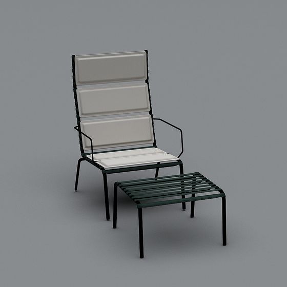 Elegant Minimalist Outdoor Lounge Chair 3D model