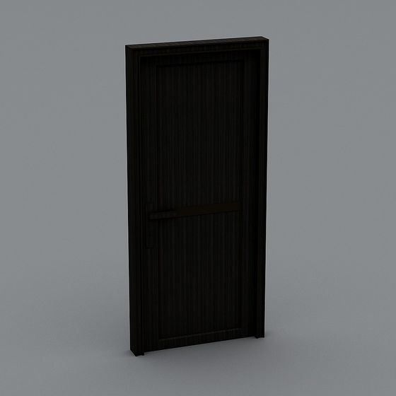 Elegant Low-Poly Black Door 3D model