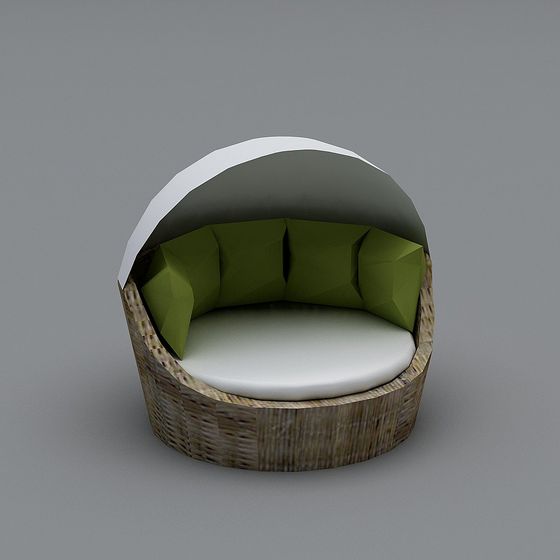 Elegant Low Poly Armchair 3D model for Creative Spaces