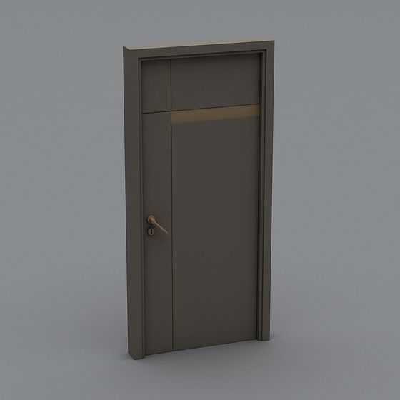 Elegant Low-Poly Modern Door 3D model