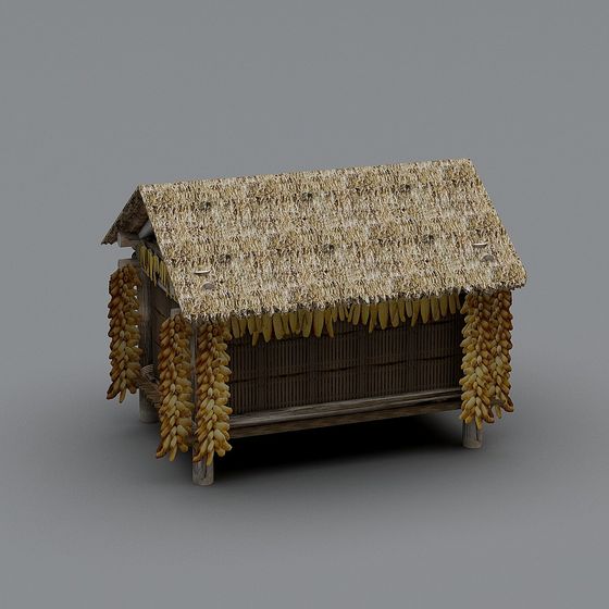 Charming Low-Poly Straw Cottage 3D model