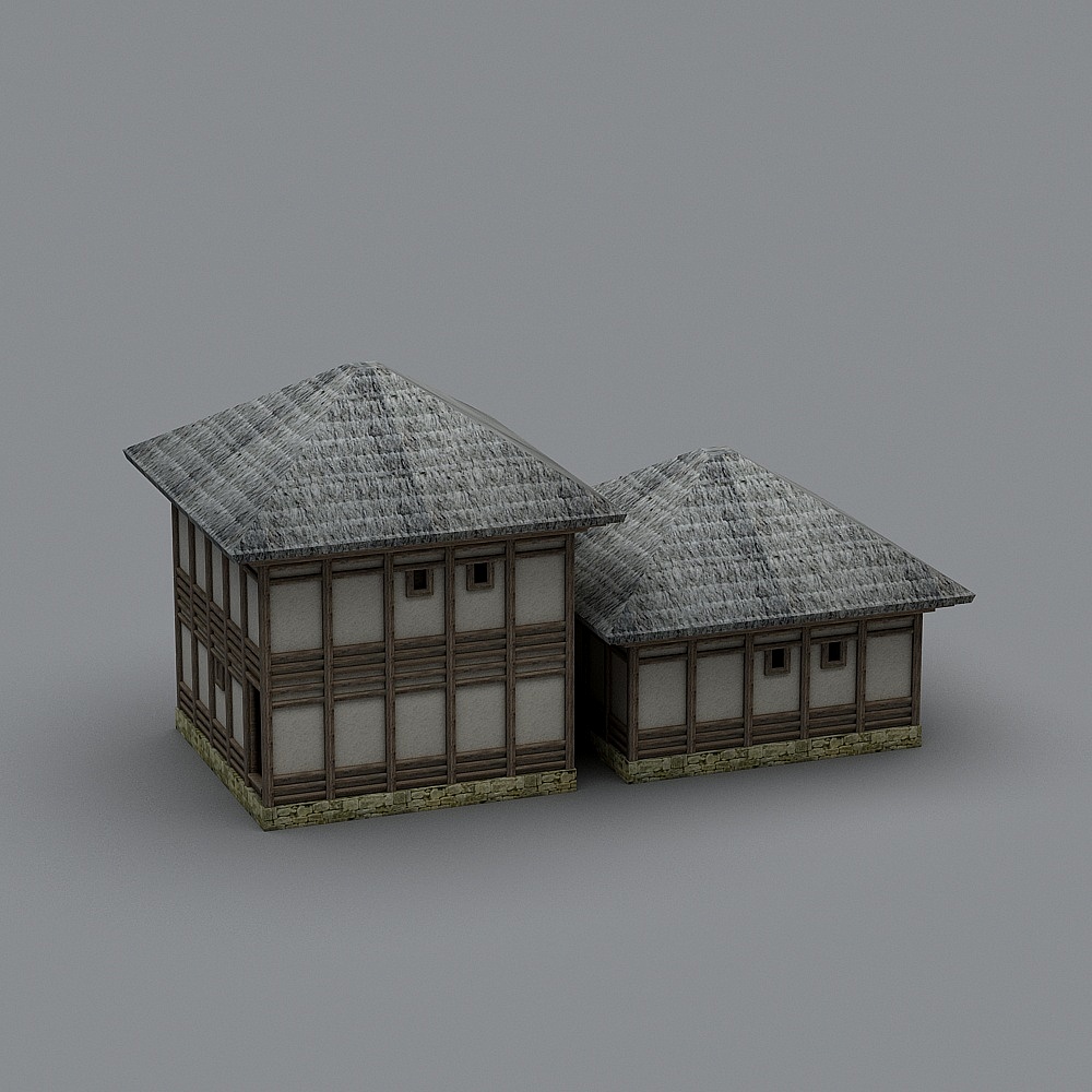 Traditional Japanese Thatched House 3D model