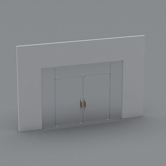 Modern Glass Door Entrance 3D model