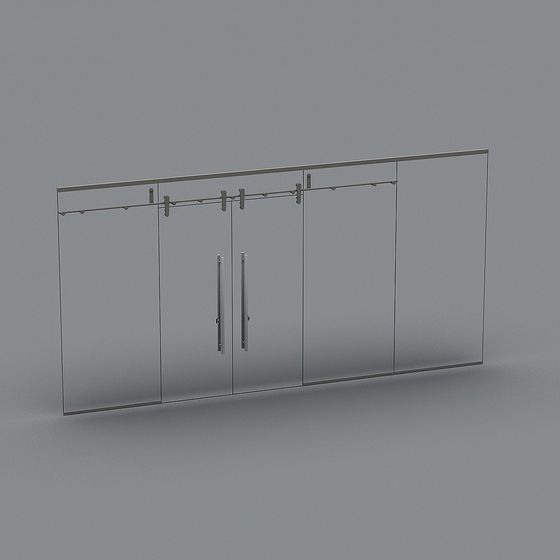 Industrial Style Sliding Door 3D model