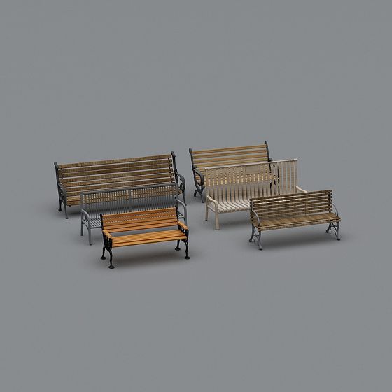 Elegant Low-Poly Park Bench 3D model for Creative Projects