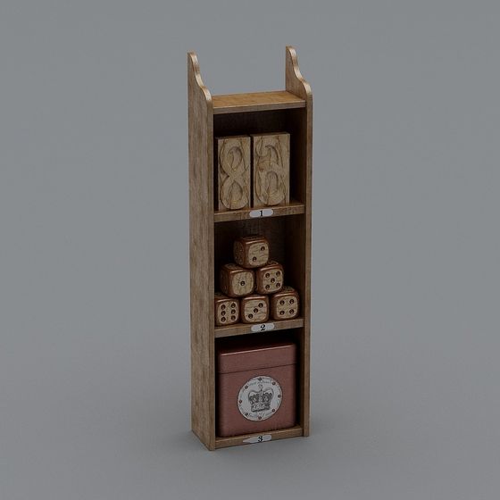 Vintage Dice Display Shelf 3D model