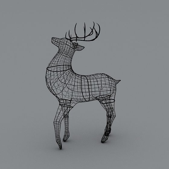 Stylish Low-Poly Deer 3D Model Design