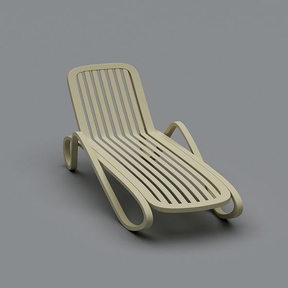 Elegant Low-Polygon Lounge Chair 3D model