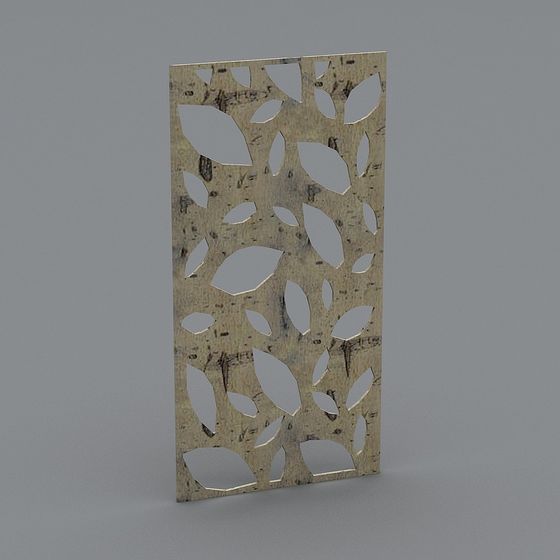 Leaf Motif Hollow Screen 3D model