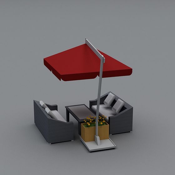 Stylish Urban Corner Relaxation Space 3D model