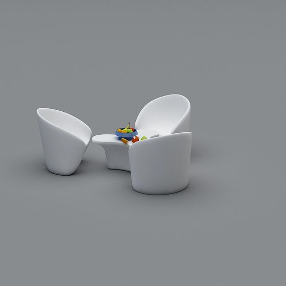 Stylish Low Poly 3D Seating Set for Modern Spaces