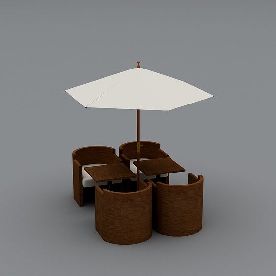 Outdoor Coffee Table and Chairs 3D model