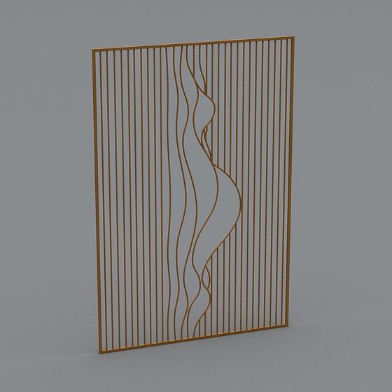 Elegant Gold Metal Wave 3D model