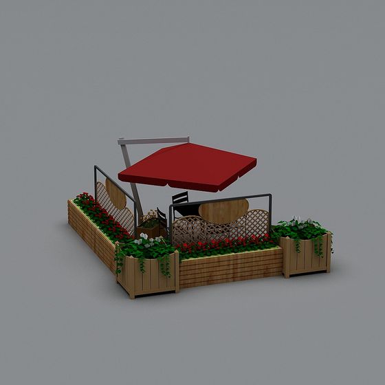 Low Polygon Outdoor Garden 3D model