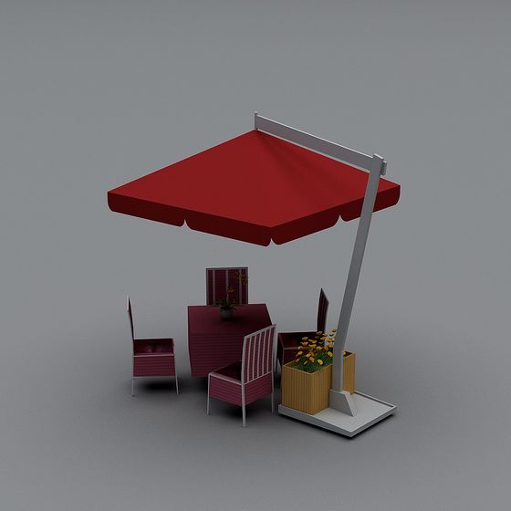 Stylish Outdoor Coffee Table and Chair Set 3D model