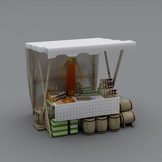 Vibrant Marketplace Stall 3D model