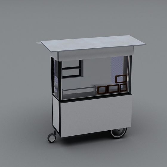 Modern Mobile Food Cart 3D model for Design Projects