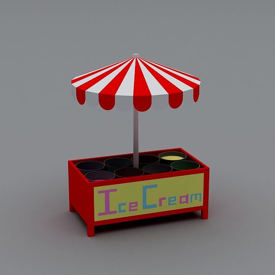 Charming Ice Cream Stand 3D model