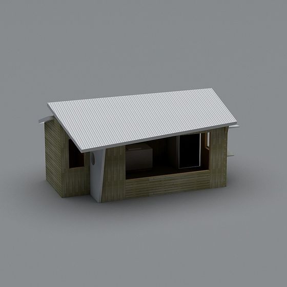 Modern Minimalistic Mountain Cabin 3D model