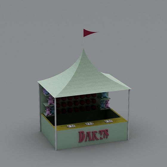 Charming Darts Booth 3D model for Creative Projects