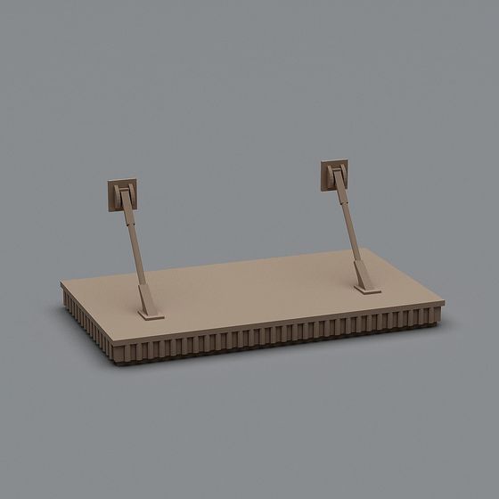 Elegant Dual Pole Street Lamp 3D model