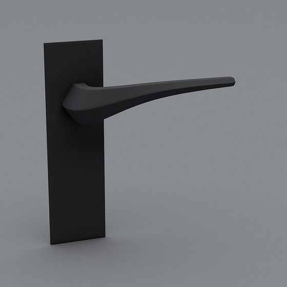 Elegant Black Door Handle 3D model
