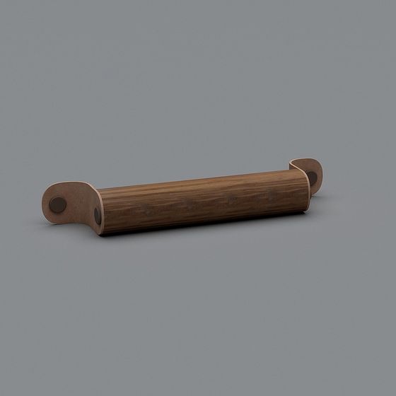 Stylish Low-Poly Wooden Scroll Rack 3D model