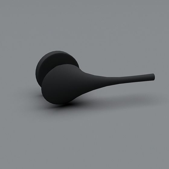 Sleek Black Door Handle 3D model for Interior Design