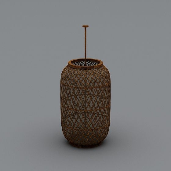 Woven Lantern 3D model with Unique Low-Poly Design