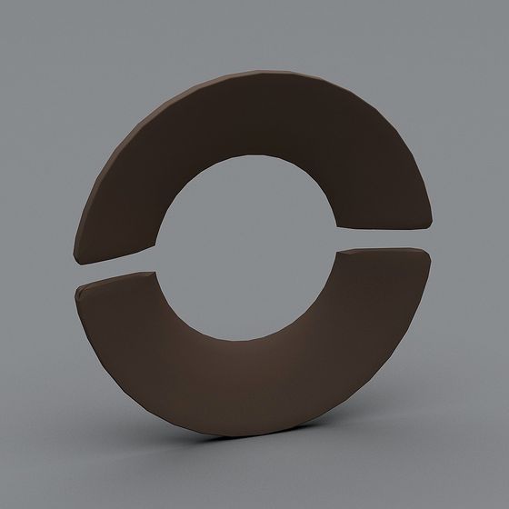 Split Circle 3D Model - Modern Artistic Design