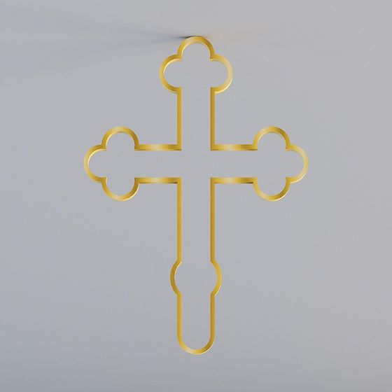 Elegant Golden Cross 3D Model for Modern Designs