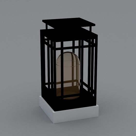 Elegant Black Outdoor Lights 3D Model