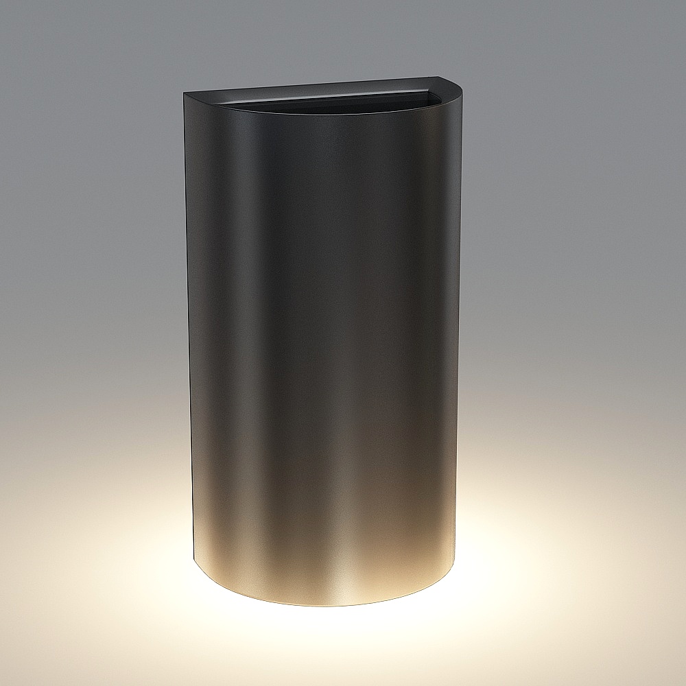 Semi-circle black outdoor light