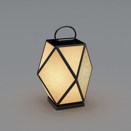 Modern Outdoor Lamp 3D Model in Stone Gray