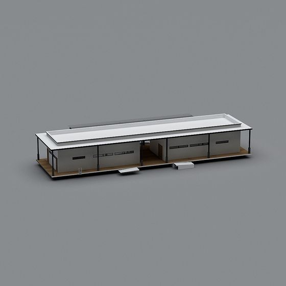Stylish Low-Polygon Modern Building 3D model