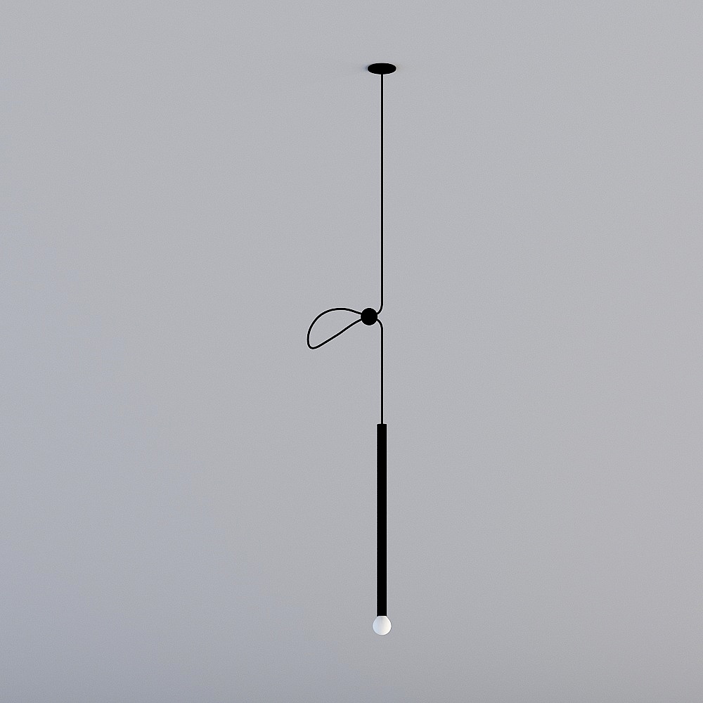 Minimalist Black Ceiling Light 3D model