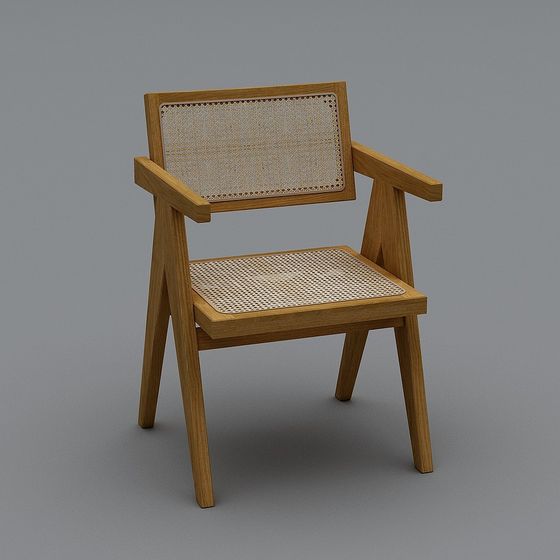 Elegant Minimalist Wooden Chair 3D model for Creative Projects