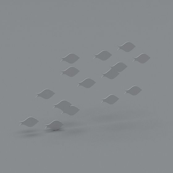 Stylish Low-Poly Fish School 3D model