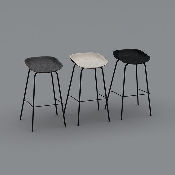 Urban Low-Poly Bar Stool 3D model