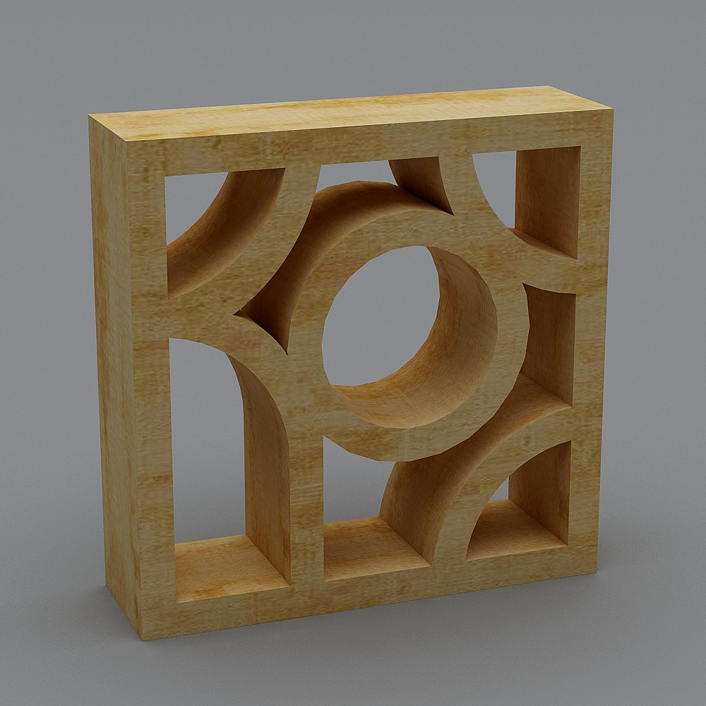 Abstract Wooden Sculpture 3D model