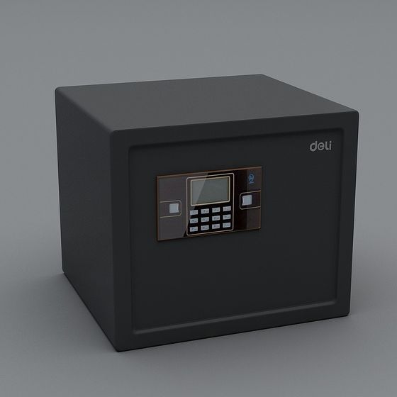 Black Safe Box 3D Model